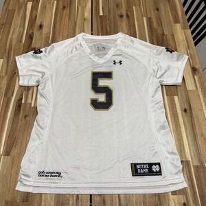 Notre Dame Fighting Irish Jersey Womens XL White Under Armour‎ College Football